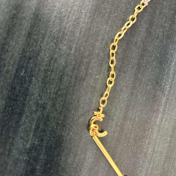 Gorjana 18k Gold Plated Parker Bar Chain Necklace Gold Tone NWOT - Picture 2 of 4